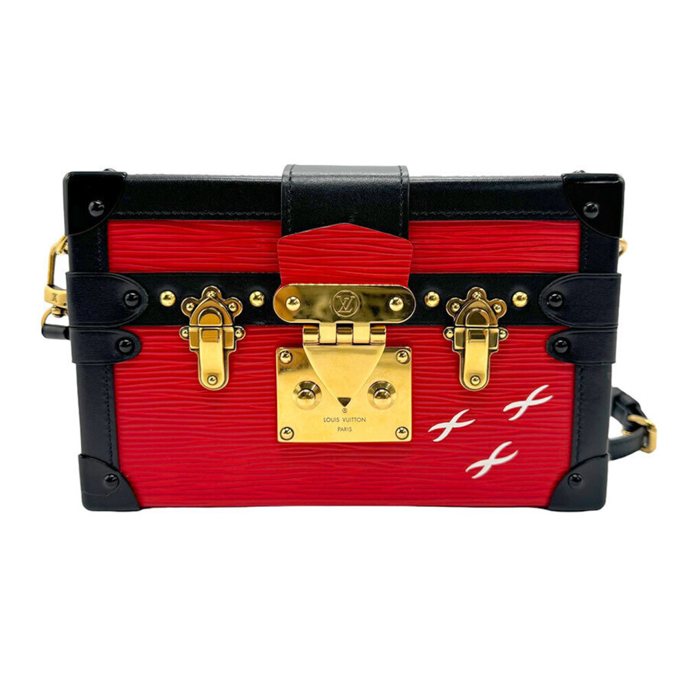 Louis Vuitton Epi Malle Shoulder Bag Leather Red Black